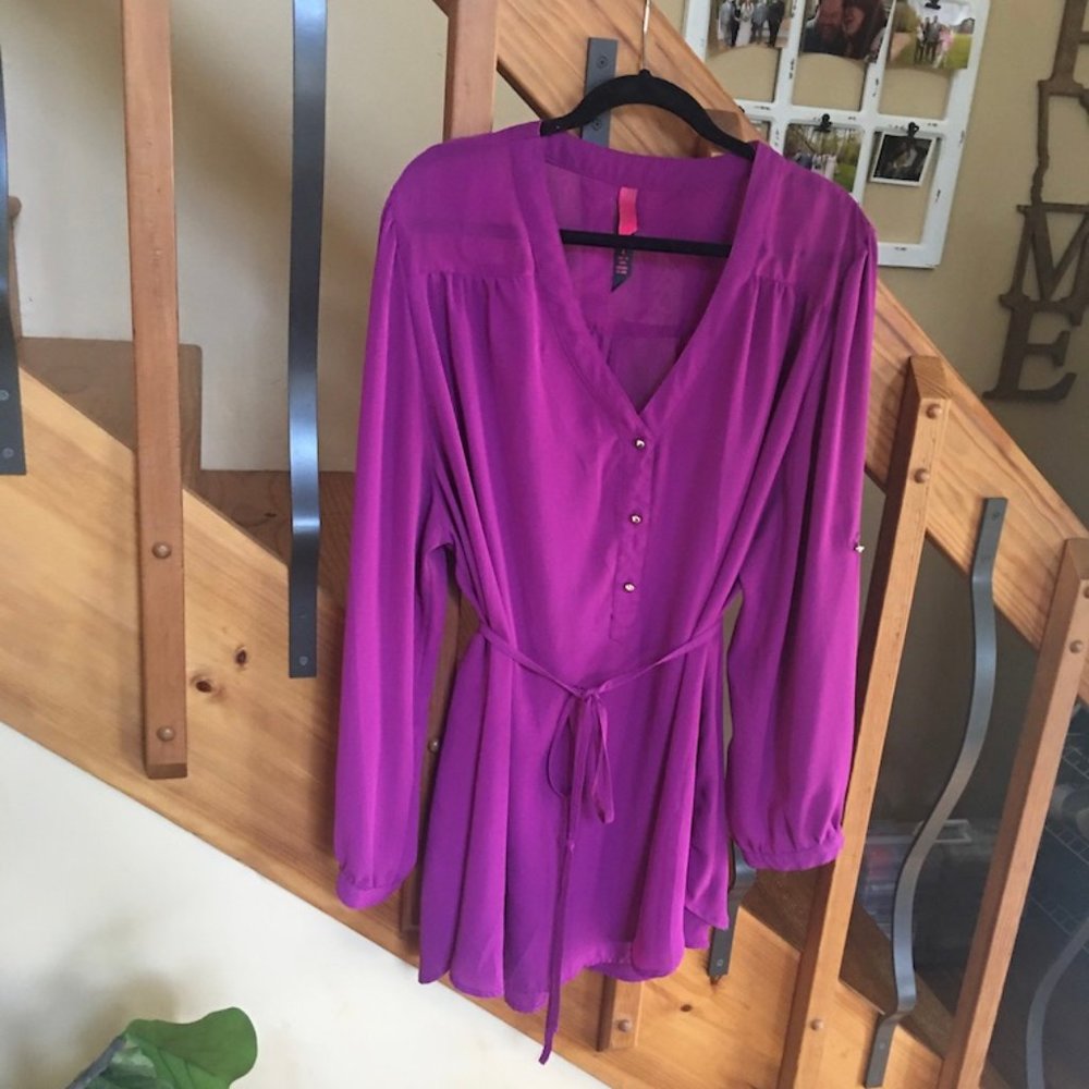 Pure Energy 4 Purple Blouse w/gold accents